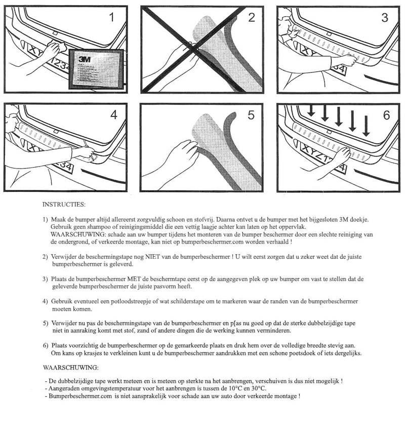 Montage instructie Edelstalen bumperbeschermer